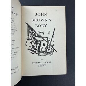 John Browns Body Stephen Vincent Benet 1928 First Edition
